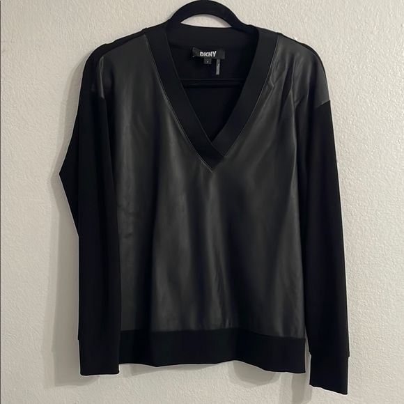 DKNY Black V-Neck Sweater